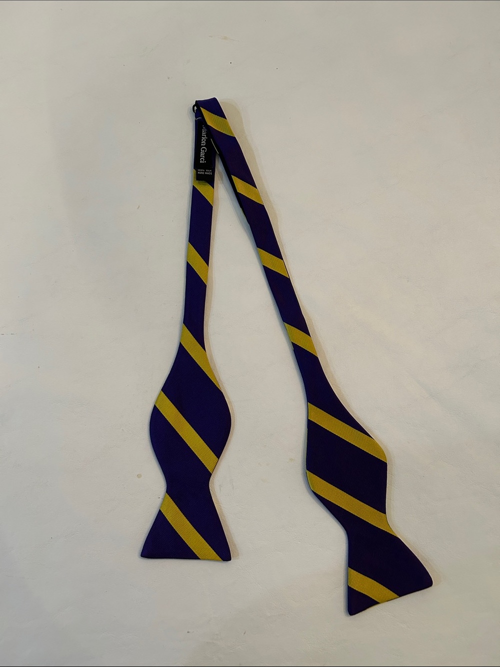 Marlon Garci Silk Bow Tie in Purple and Gold
